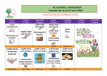 planning du 16 au 22 mars